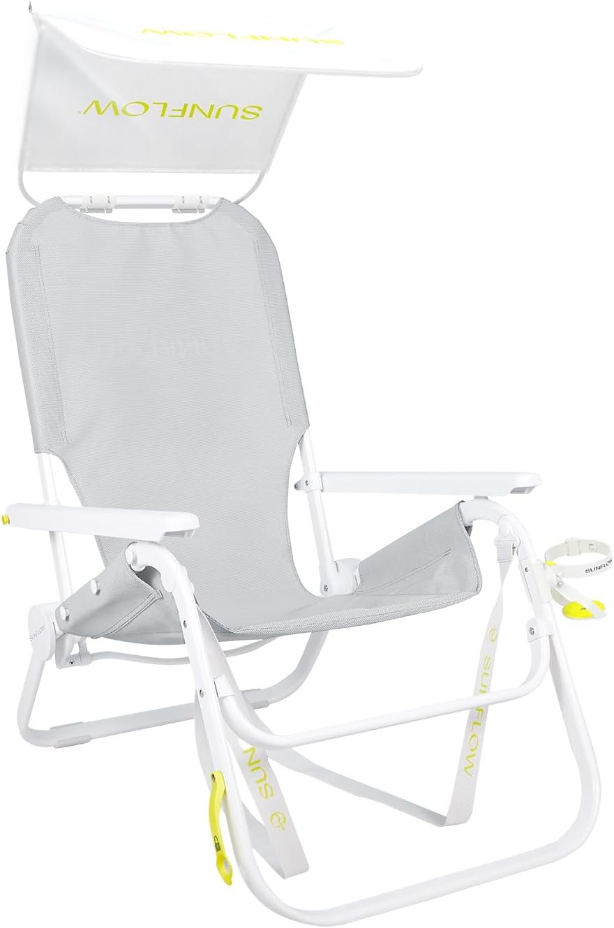 Ultimate 4-in-1 Reclining Beach Chair with UPF 50+ Sunshade & Backpack Straps 🏖️☀️