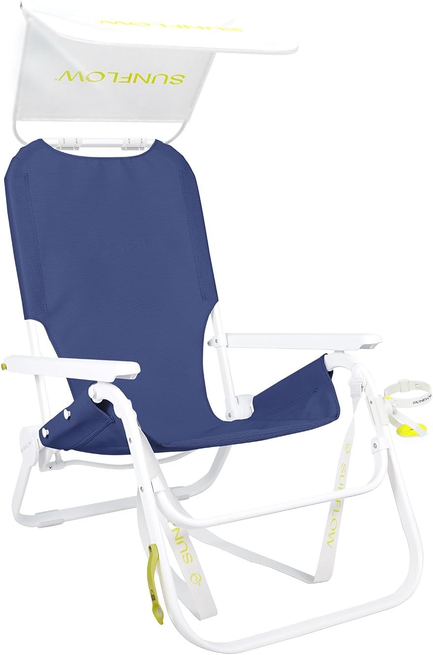Ultimate 4-in-1 Reclining Beach Chair with UPF 50+ Sunshade & Backpack Straps 🏖️☀️