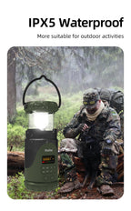 Emergency Camping Lantern & Flashlight, Hand Crank & Solar Powered