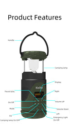 Emergency Camping Lantern & Flashlight, Hand Crank & Solar Powered