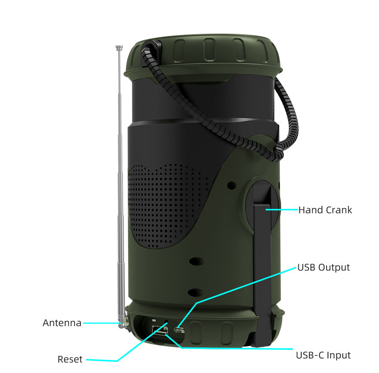 Emergency Camping Lantern & Flashlight, Hand Crank & Solar Powered
