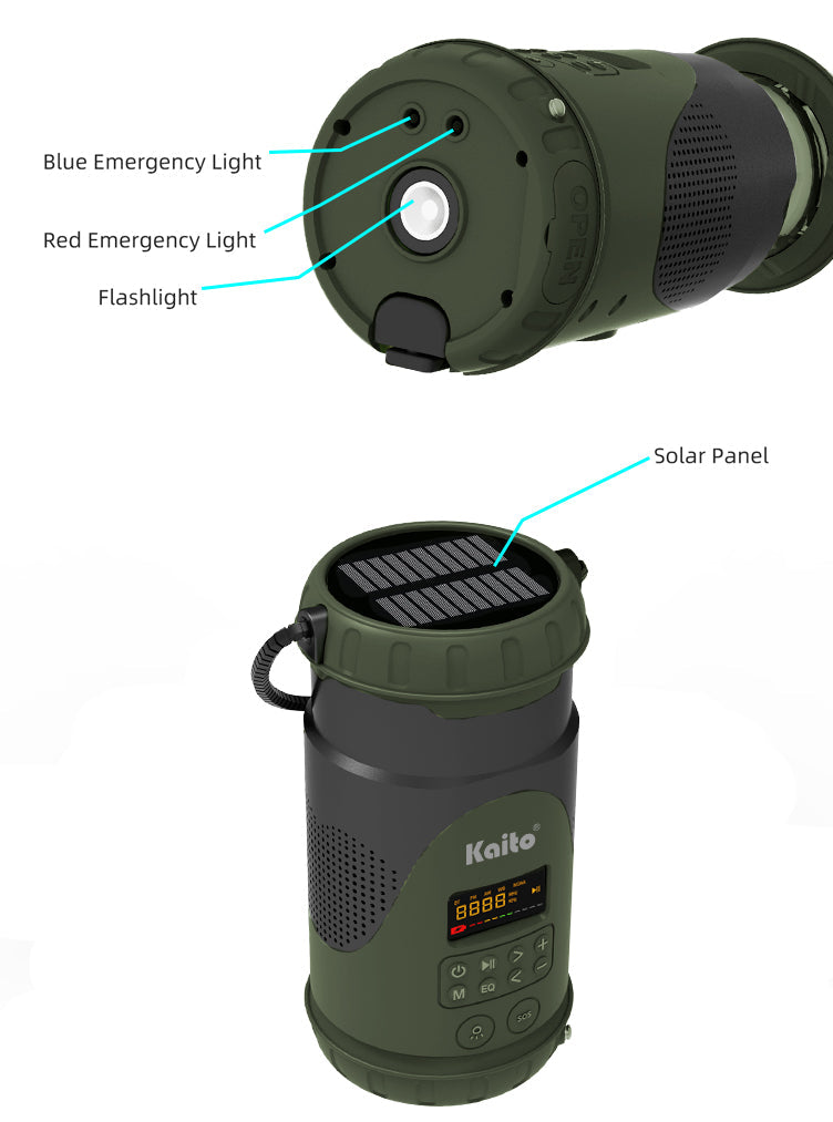 Emergency Camping Lantern & Flashlight, Hand Crank & Solar Powered