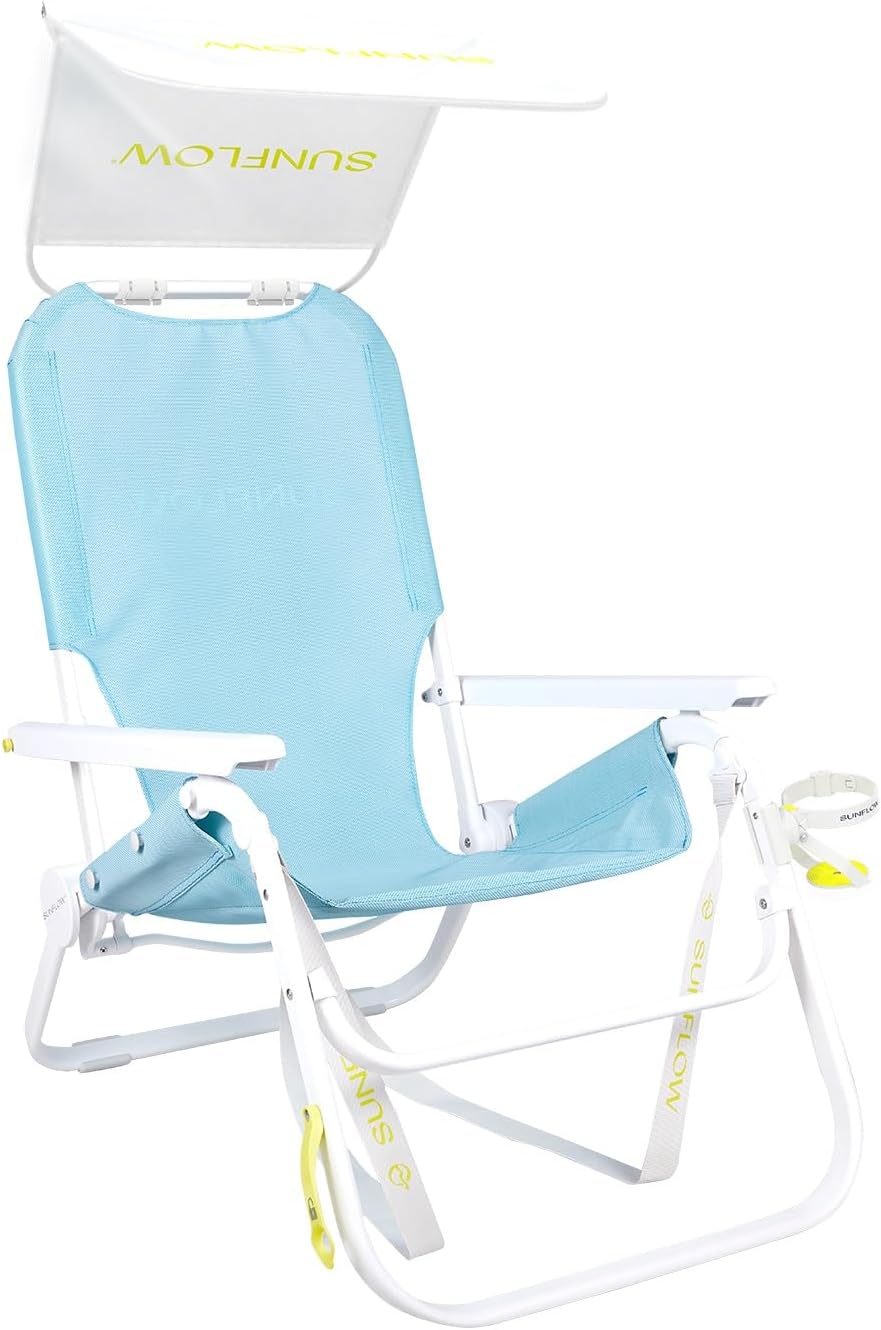 Ultimate 4-in-1 Reclining Beach Chair with UPF 50+ Sunshade & Backpack Straps 🏖️☀️