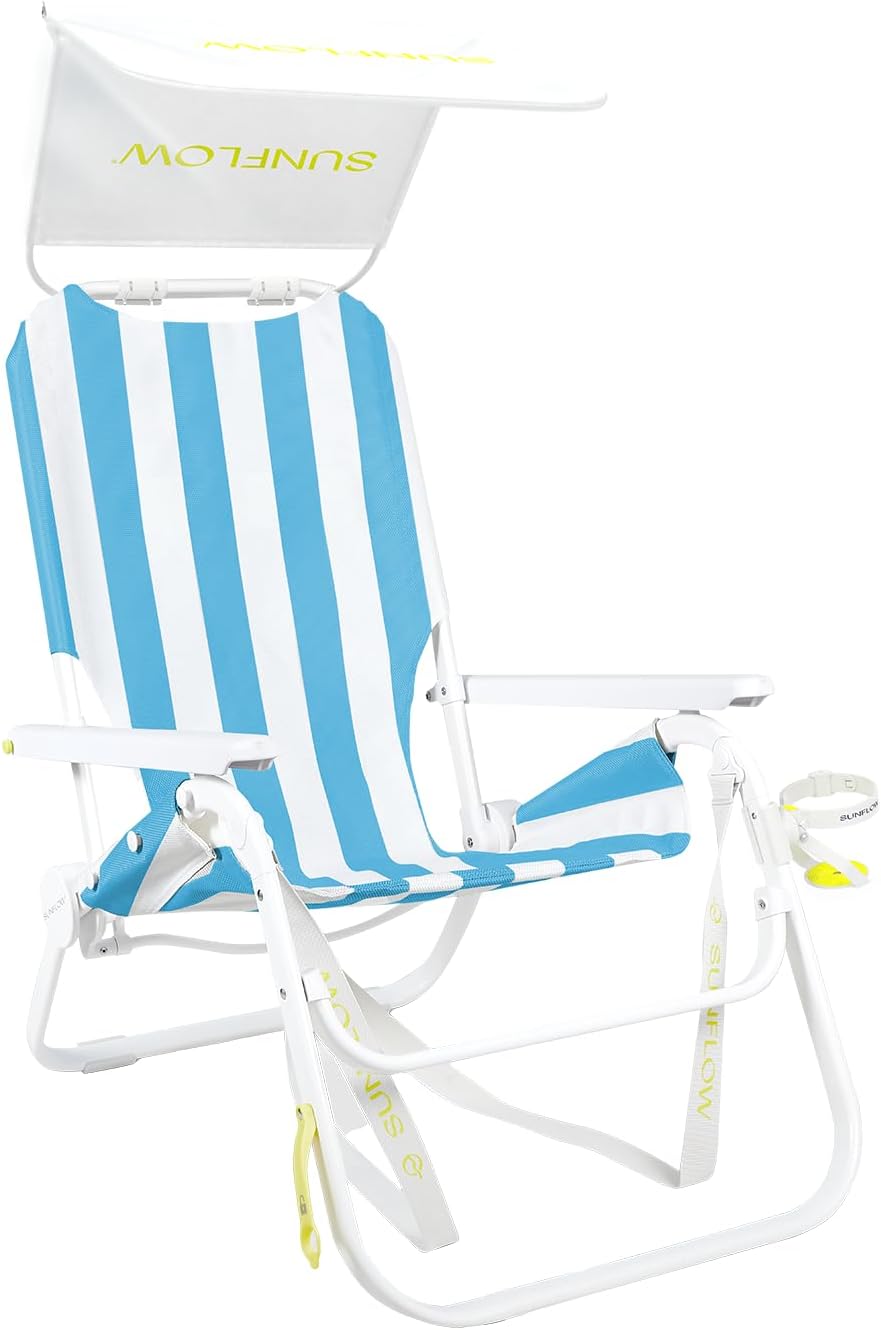 Ultimate 4-in-1 Reclining Beach Chair with UPF 50+ Sunshade & Backpack Straps 🏖️☀️
