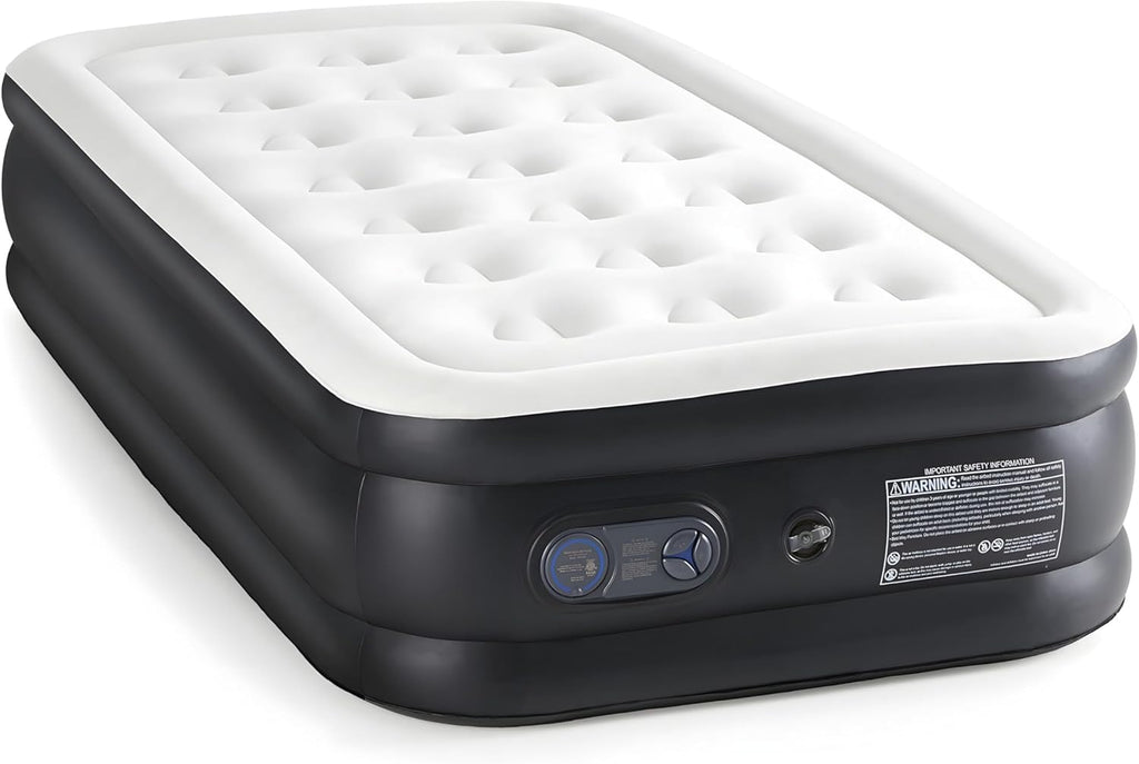 🛏️ Inflatable Mattress with Built-in Pump | Double Height Air Bed | 660 lbs Support