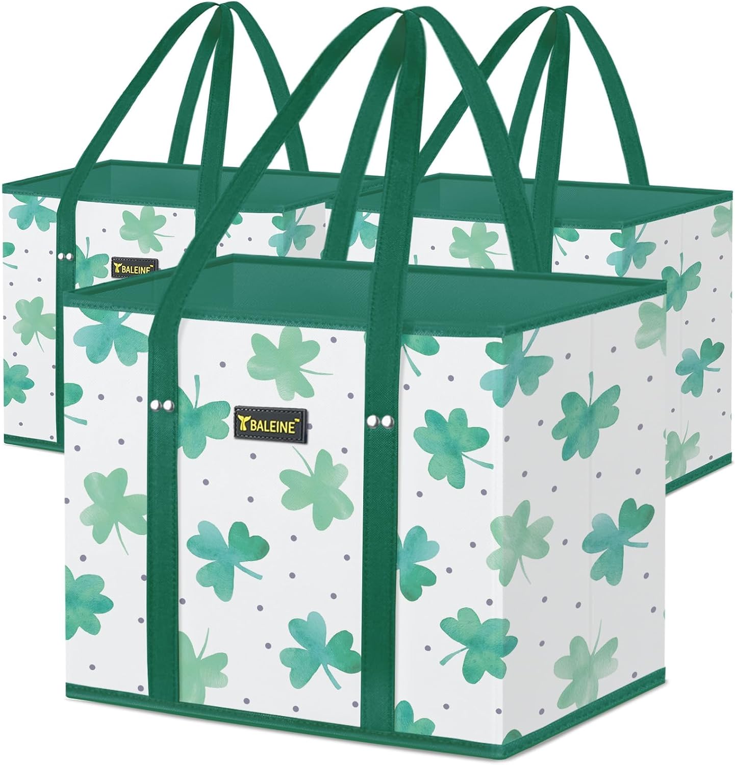 🛍️ Extra Large Reusable Shopping Bags 4-Pack | Foldable Box Tote with Reinforced Bottom