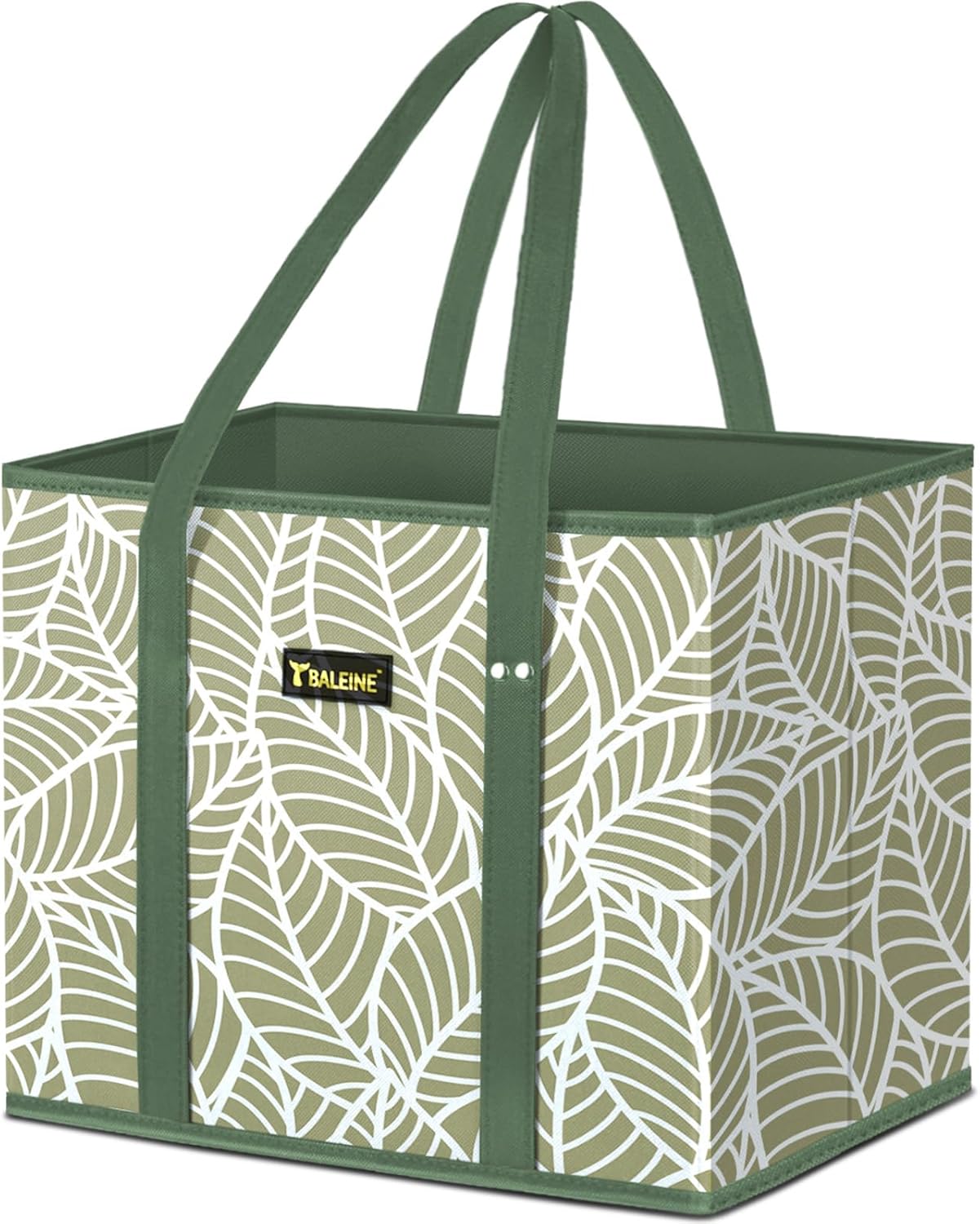 🛍️ Extra Large Reusable Shopping Bags 4-Pack | Foldable Box Tote with Reinforced Bottom