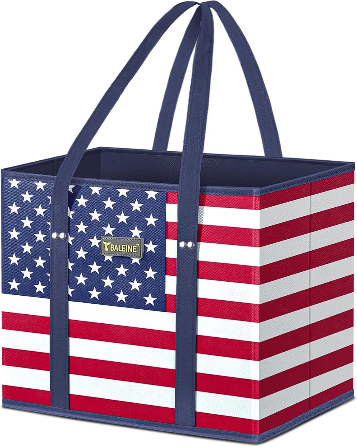 🛍️ Extra Large Reusable Shopping Bags 4-Pack | Foldable Box Tote with Reinforced Bottom