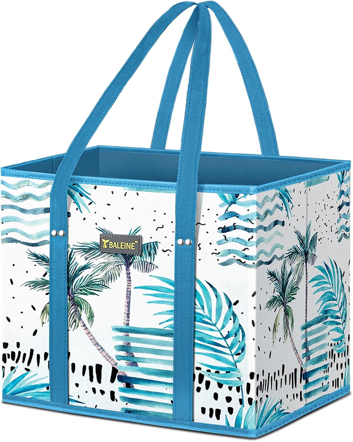 🛍️ Extra Large Reusable Shopping Bags 4-Pack | Foldable Box Tote with Reinforced Bottom