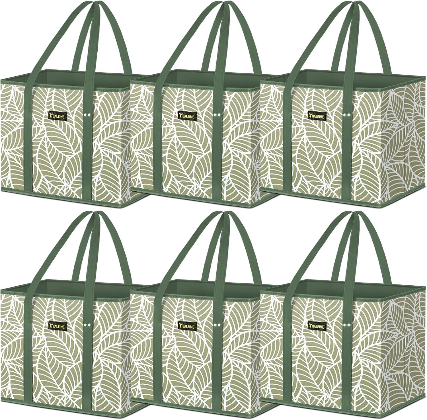 🛍️ Extra Large Reusable Shopping Bags 4-Pack | Foldable Box Tote with Reinforced Bottom