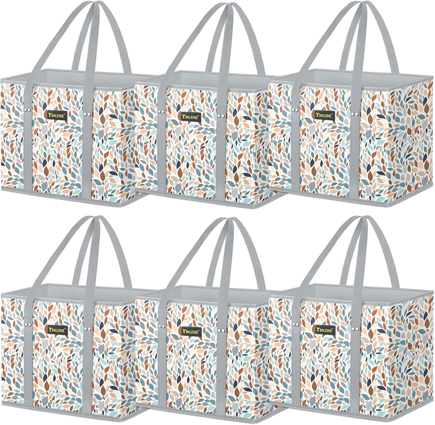 🛍️ Extra Large Reusable Shopping Bags 4-Pack | Foldable Box Tote with Reinforced Bottom